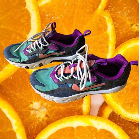 Nike‎ Multicolor Air Max 270 React Lace-Up Sneakers Size 6.5 - Picture 1 of 11